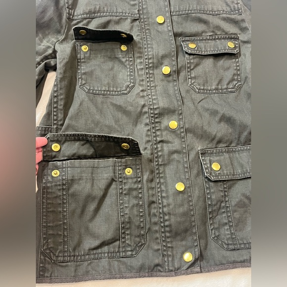 J. Crew Relaxed Boyfriend Field Utility Jacket Army Green Women’s Medium Petite - Picture 4 of 16